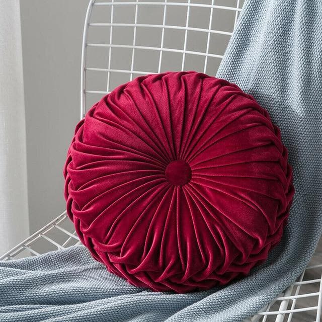 Round Tufted Velvet Cushion Feajoy