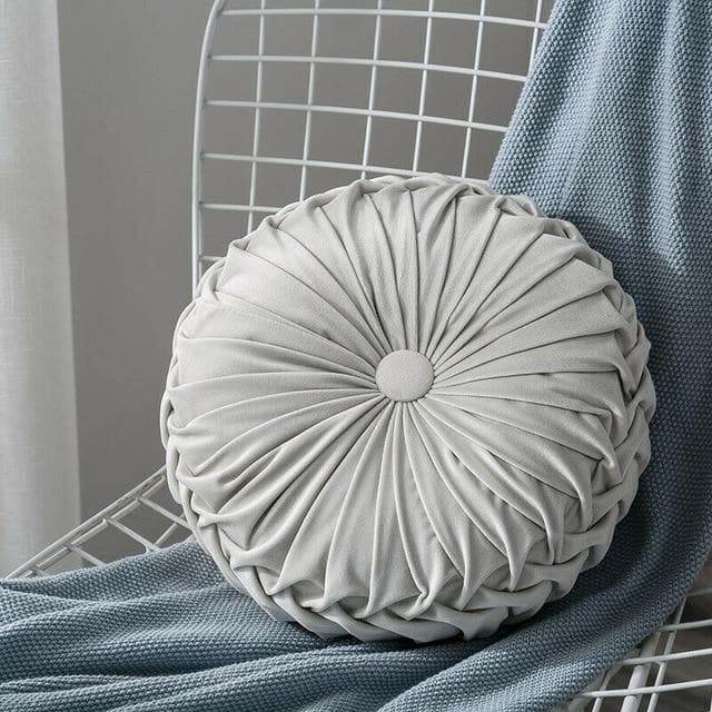 Round Tufted Velvet Cushion Feajoy