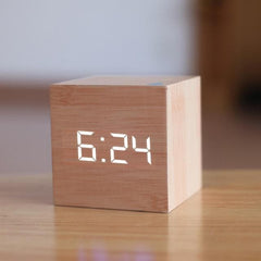 Modern Wooden Alarm Clock Feajoy