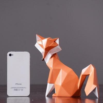 Geometric Orange Fox Feajoy