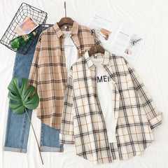 Women Long Sleeve Plaid Shirts dylinoshop