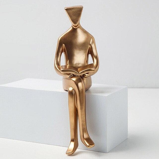 Abstract Golden Human Sitting dylinoshop