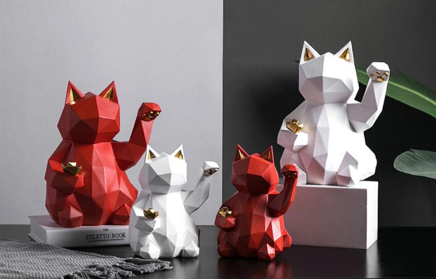 Geometric Lucky Cat Feajoy