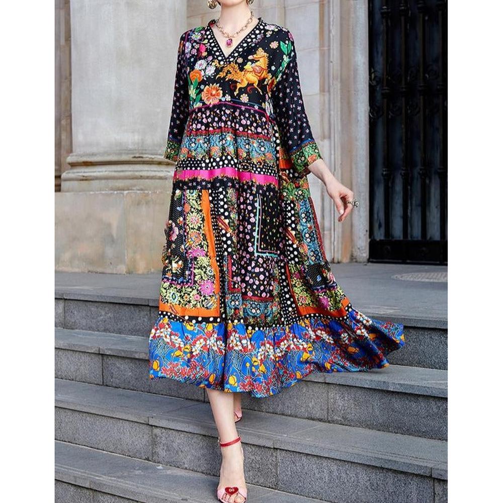 Women Soft Stylish Embroidery Under Strap Loose Dress dylinoshop