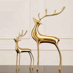 Decorative Golden Reindeer Figurines dylinoshop