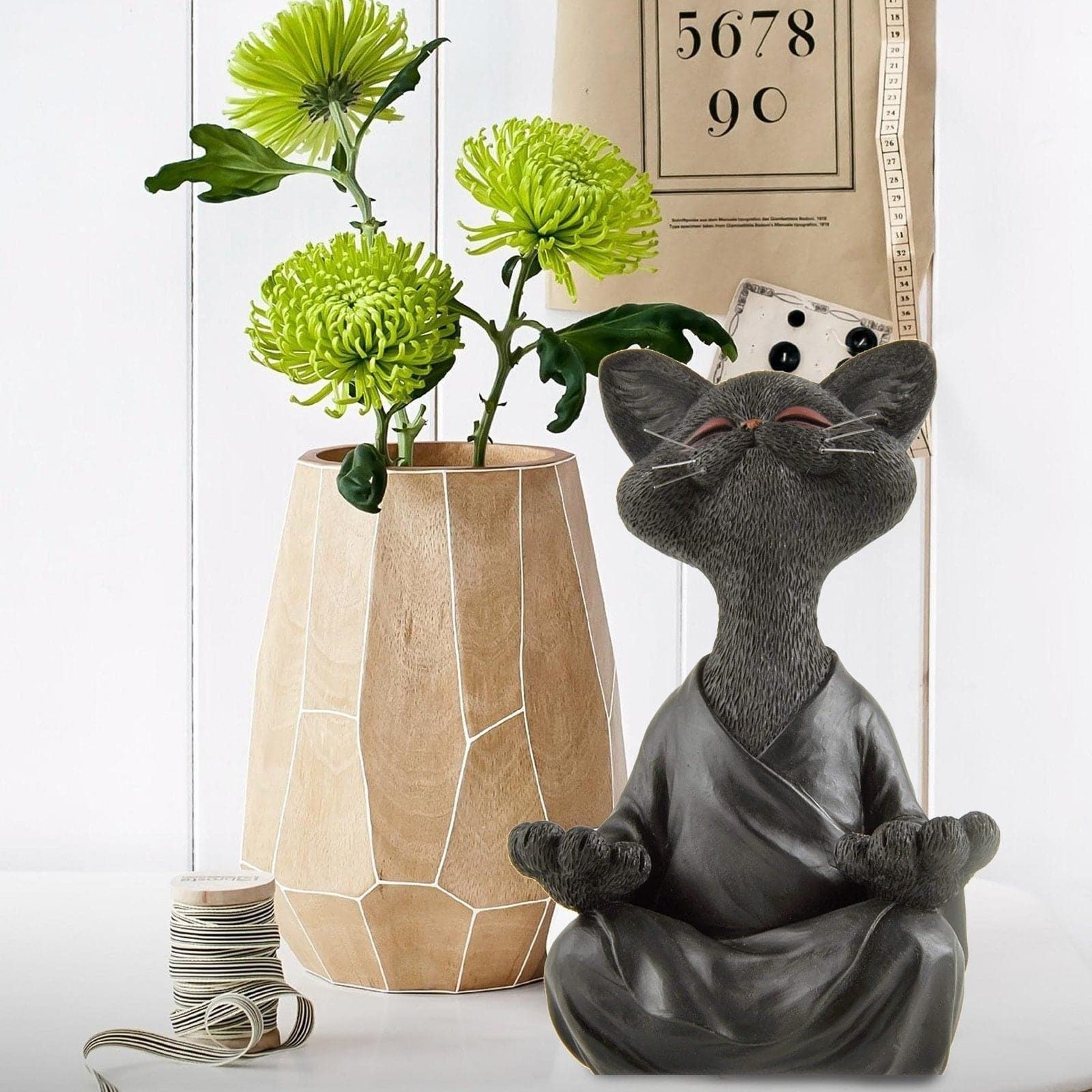 Zen Cat Sculpture feajoy