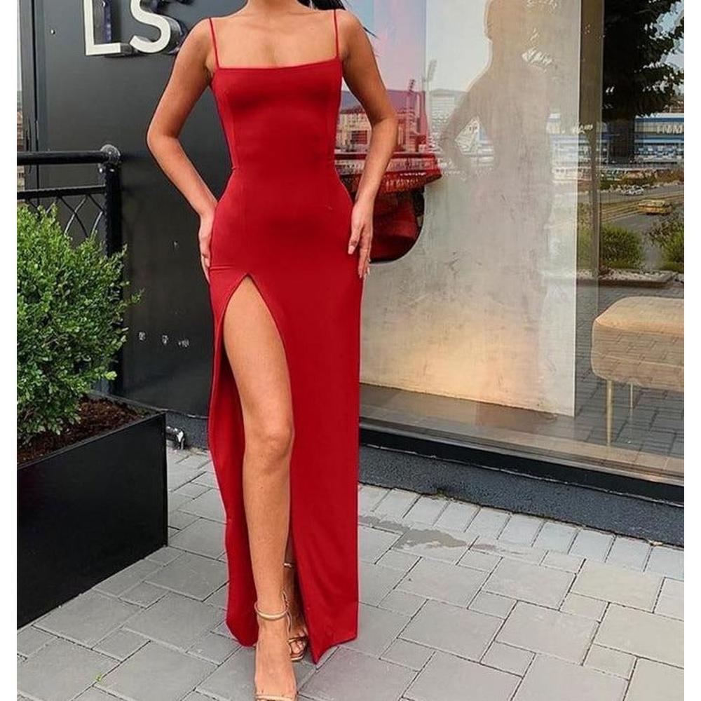 Women Elegant Sleeveless Slit Maxi Dress dylinoshop