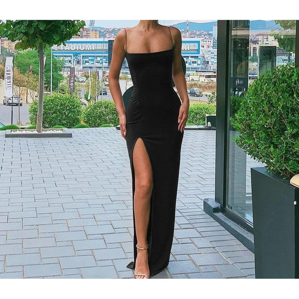 Women Elegant Sleeveless Slit Maxi Dress dylinoshop