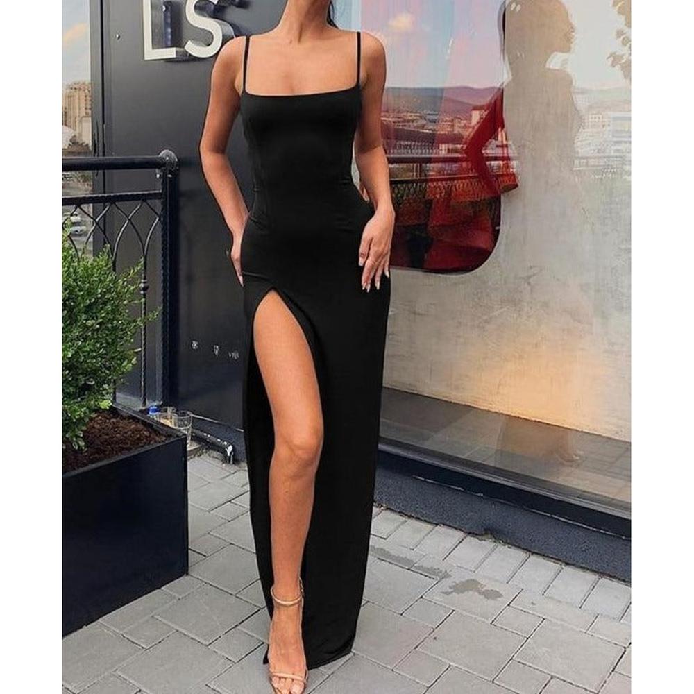 Women Elegant Sleeveless Slit Maxi Dress dylinoshop