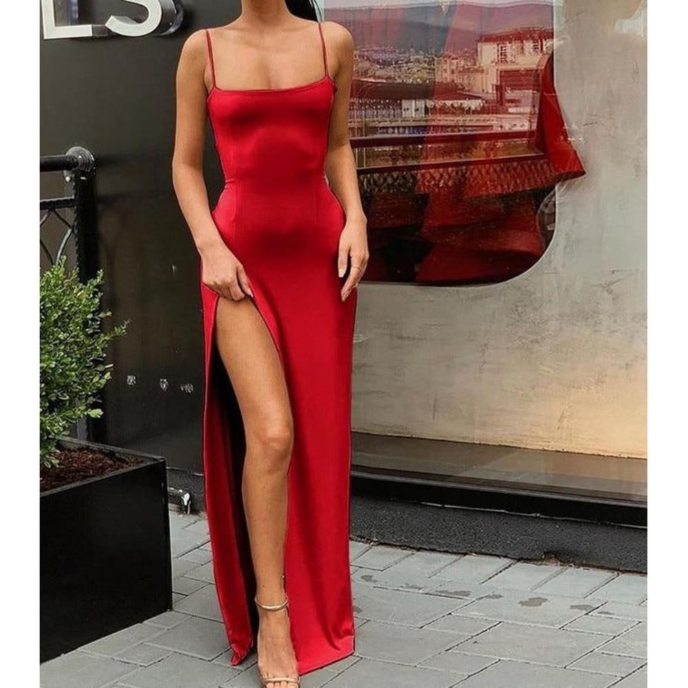 Women Elegant Sleeveless Slit Maxi Dress dylinoshop