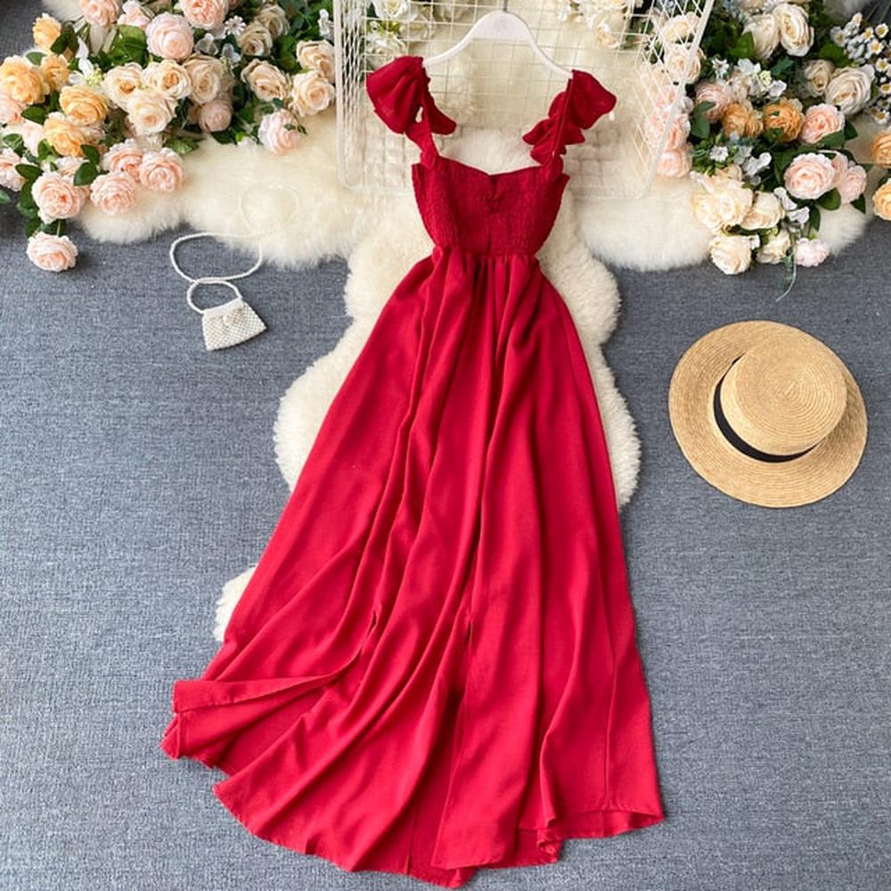 Women Elegant Big Swing A-line Vestidos Verano Vintage Dress dylinoshop