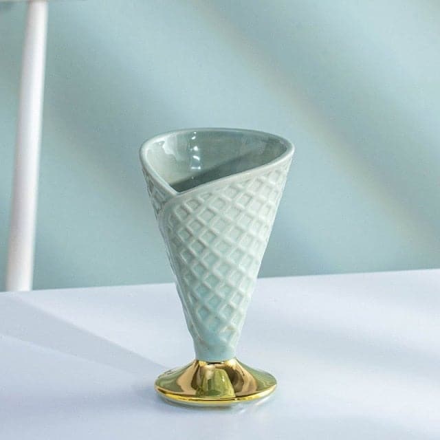 Ice Cream Cone Porcelain Dessert Cup & Bowl dylinoshop