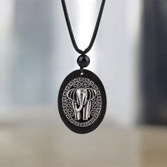 Elephant Wooden Pendant Necklace dylinoshop