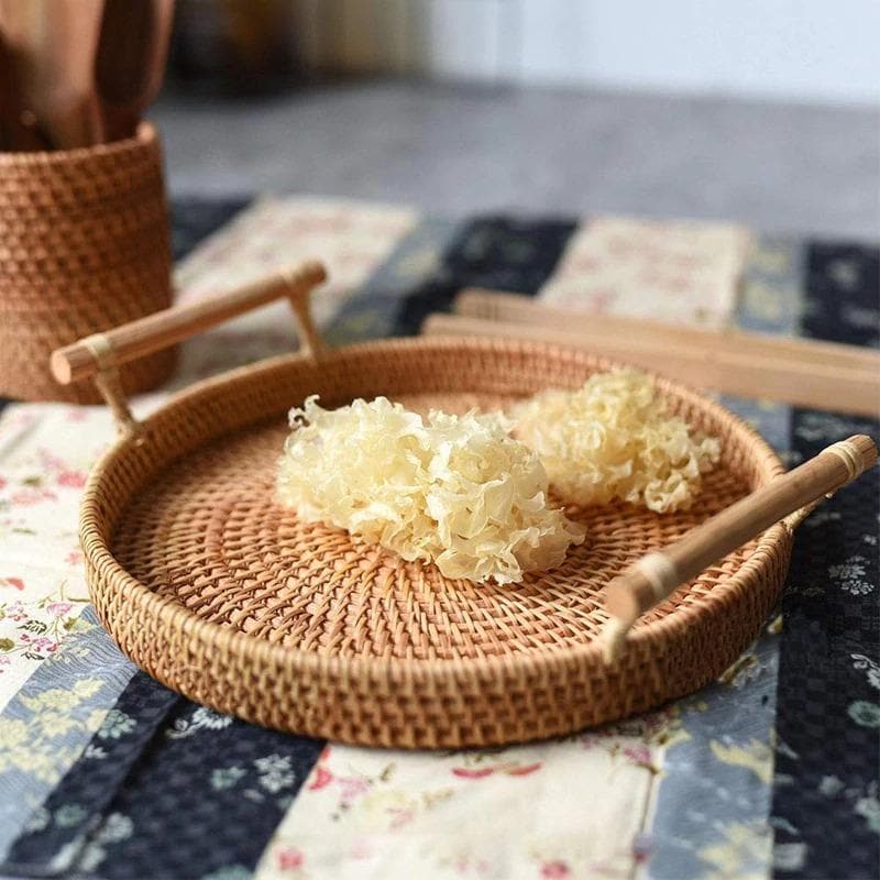 Handmade Round Rattan Basket dylinoshop