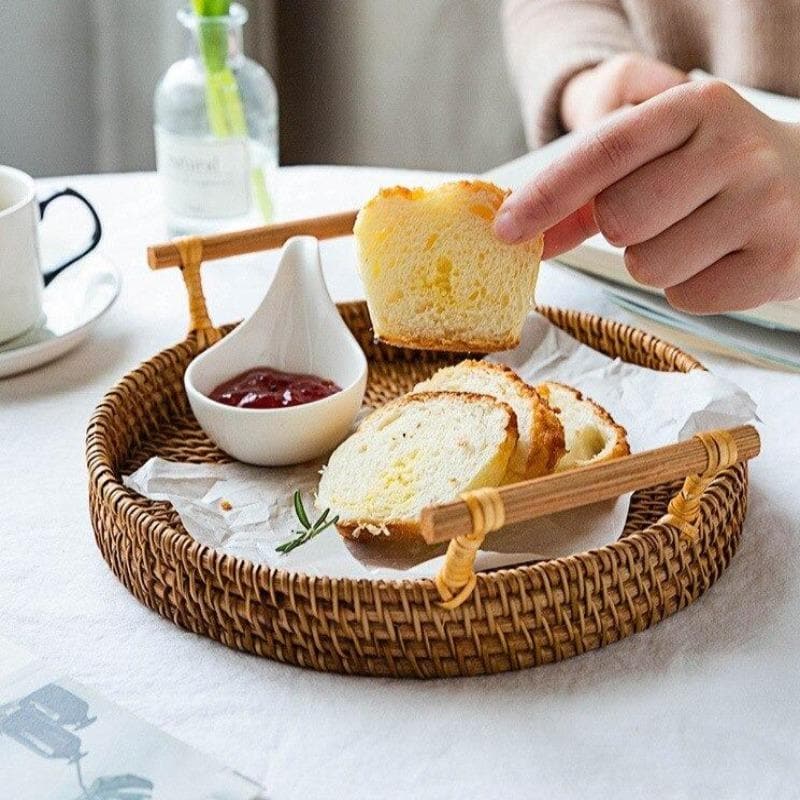 Handmade Round Rattan Basket dylinoshop