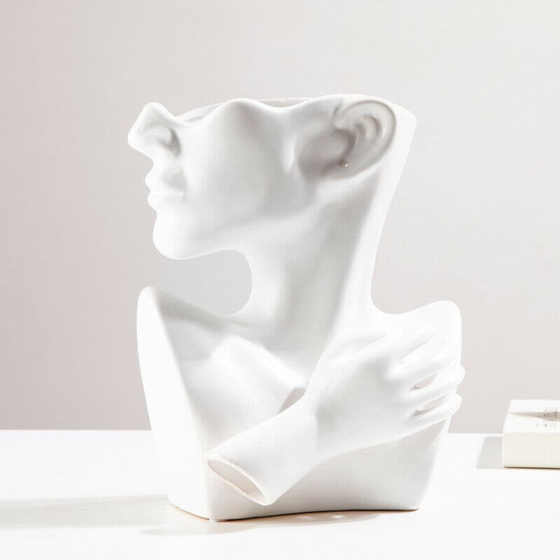 Woman Face Ceramic Plant Vase feajoy