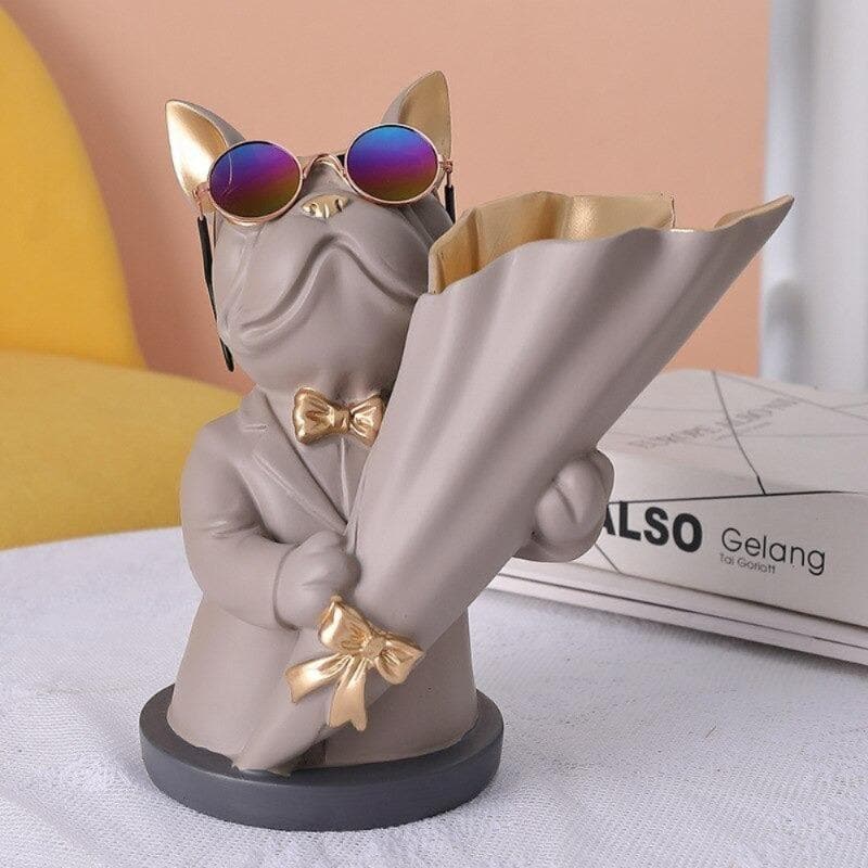 French Bulldog Flower Vase Feajoy