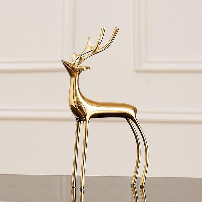 Decorative Golden Reindeer Figurines dylinoshop