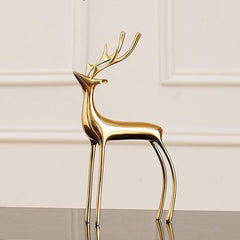 Decorative Golden Reindeer Figurines dylinoshop