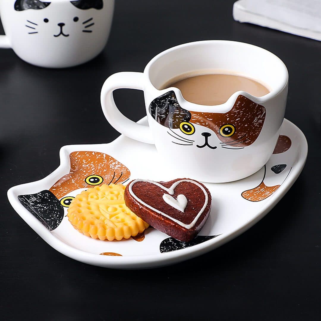 Cute Cat Coffee Set dylinoshop