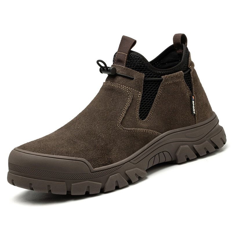 Suede Cowhide Work Safety Boots Anti-smashing Men's Casual Shoes KWCS38 dylinoshop