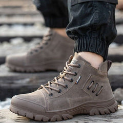 Suede Cowhide Work Safety Boots Anti-smashing Men's Casual Shoes KWCS38 dylinoshop