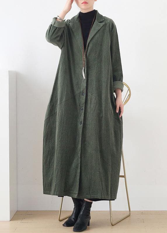 suit collar Fashion striped outfit green loose outwears AM-TCT201223