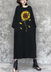 Gothic Sunflower Black Maxi Dress AT-FDL200909-PS