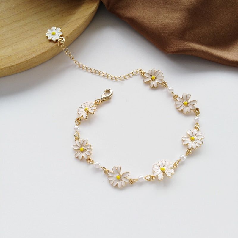 Sweet White Flowers Bracelets Necklaces Rings Earrings Charm Jewelry Set XOS0440 Touchy Style