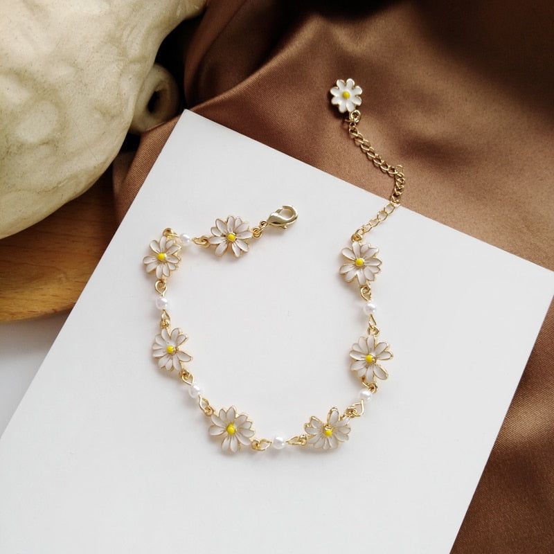 Sweet White Flowers Bracelets Necklaces Rings Earrings Charm Jewelry Set XOS0440 Touchy Style