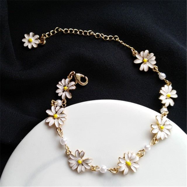 Sweet White Flowers Bracelets Necklaces Rings Earrings Charm Jewelry Set XOS0440 Touchy Style