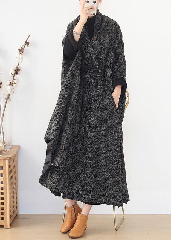 plus size Jackets & Coats cloak coatgrayv neck woolen outwear AM-TCT201223