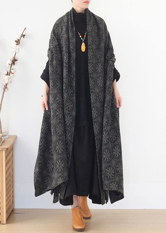 plus size Jackets & Coats cloak coatgrayv neck woolen outwear AM-TCT201223