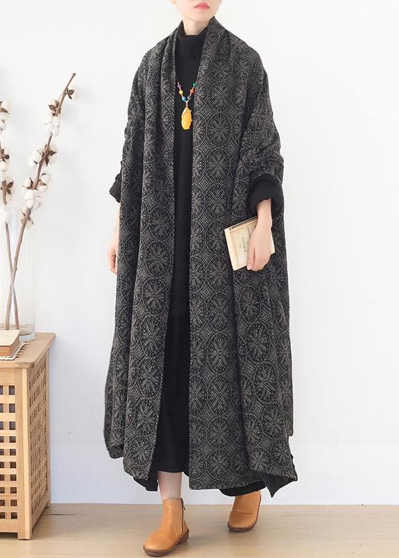 plus size Jackets & Coats cloak coatgrayv neck woolen outwear AM-TCT201223