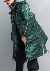 fine oversize winter jacket green hooded zippered Parkas for women AT-DJK191113