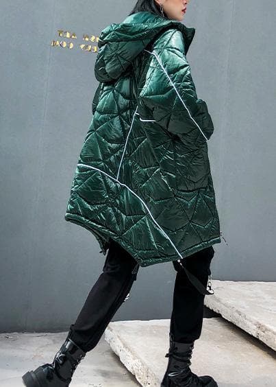 fine oversize winter jacket green hooded zippered Parkas for women AT-DJK191113