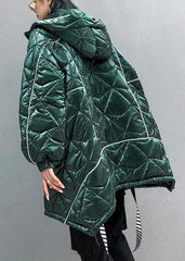 fine oversize winter jacket green hooded zippered Parkas for women AT-DJK191113