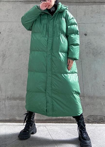 plus size clothing down jacket outwear green hooded zippered winter outwear AT-DJK201217