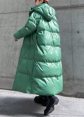 plus size clothing down jacket outwear green hooded zippered winter outwear AT-DJK201217