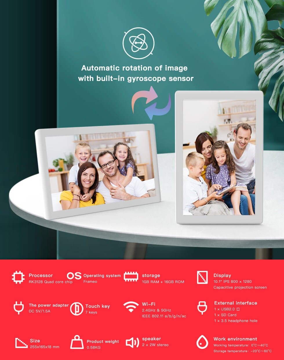 Touch Screen WiFi Digital Photo Frame DYLINOSHOP