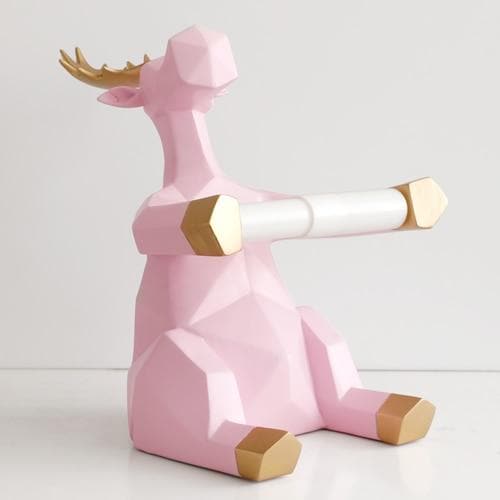 Geometric Elephant/Deer Toilet Roll Holder Feajoy