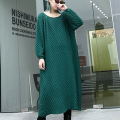 warm green sweater dresses casual O neck pullover sweater fine long sleeve sweater AT-NSD180917