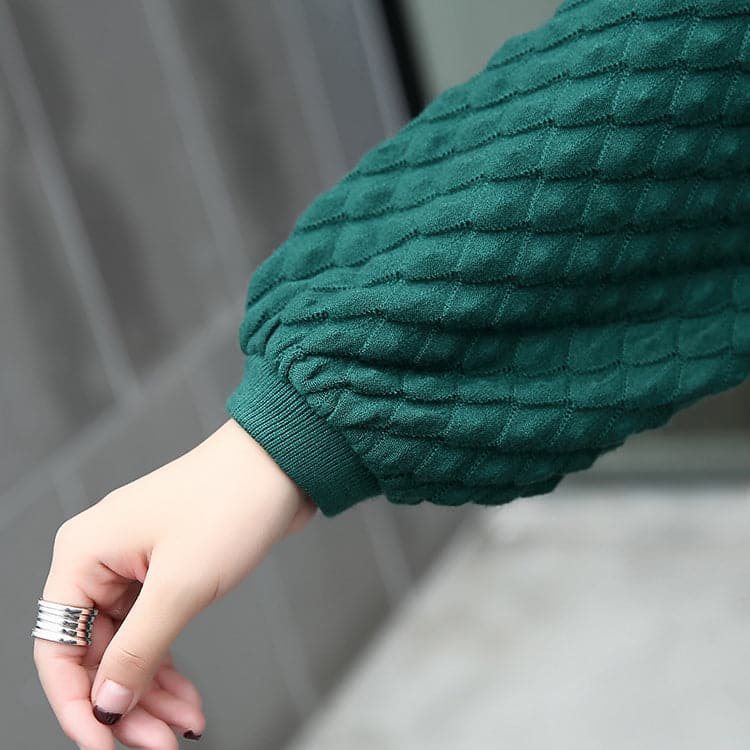 warm green sweater dresses casual O neck pullover sweater fine long sleeve sweater AT-NSD180917