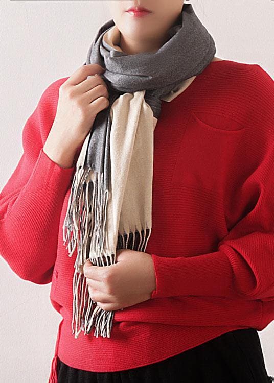 warm women tassel gray scarves small fresh imitation cashmere scarf AM-SCF191107