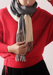 warm women tassel gray scarves small fresh imitation cashmere scarf AM-SCF191107