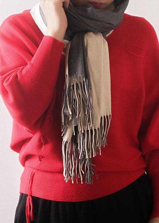 warm women tassel gray scarves small fresh imitation cashmere scarf AM-SCF191107