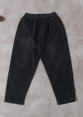 winter new denim black loose pants drawstring thick women trousers WG-LPTS191120