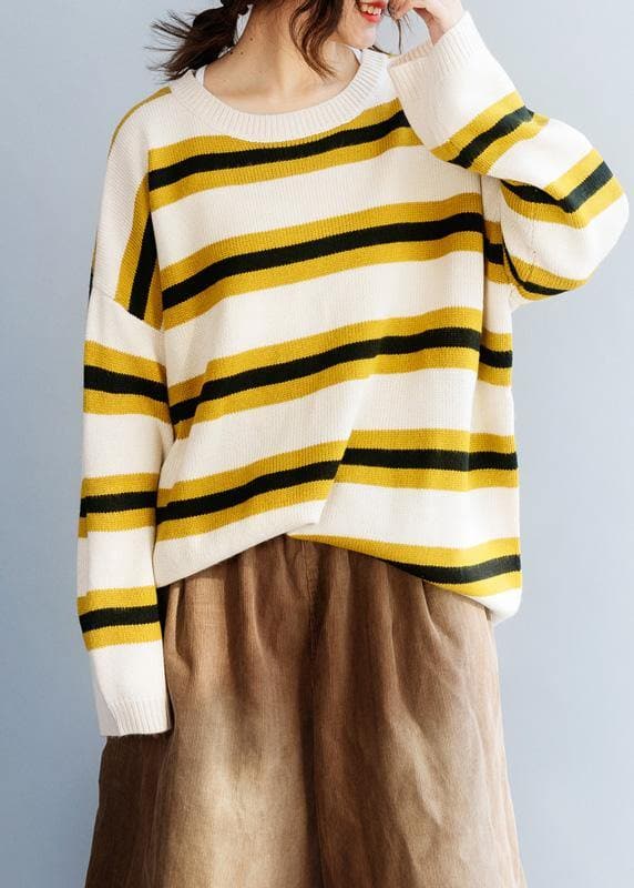 winter yellow knit tops trendy plus size o neck box top NTP191125