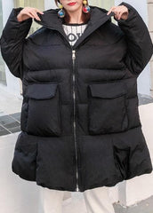 women black Parkas for women oversized snow jackets big pockets hooded winter coats AT-DJK191203