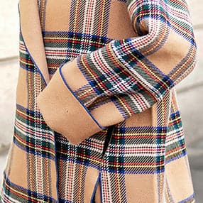 women khaki Plaid Coats plus size Notched Winter coat fine side open pockets wool jackets TCT181016